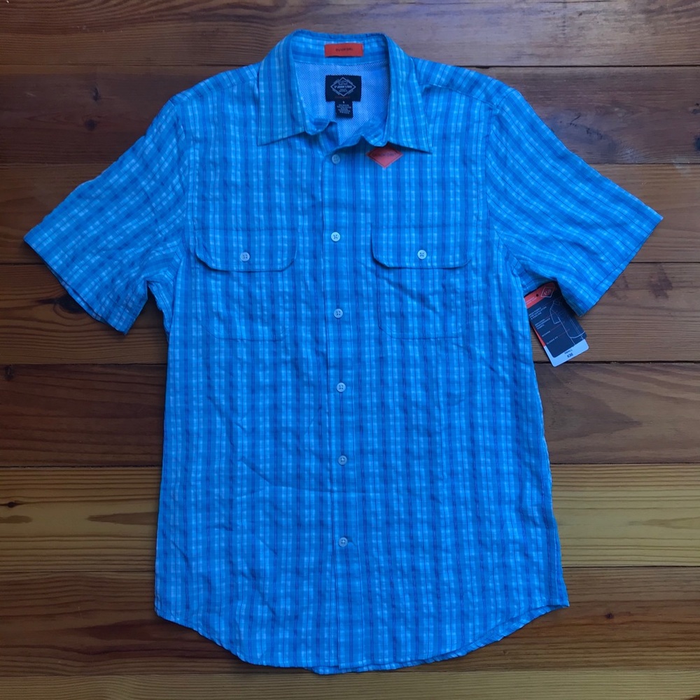 St. John's Bay Quick Dri Blue Button Down, NWT, S - Picture 3 of 15
